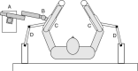 Figure 2. A rendering of the overhead view of robot-assisted therapy workstation configured for a subject with left hemiparesis.